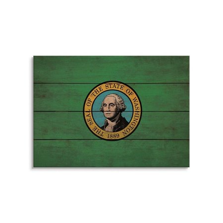 WILE E. WOOD 20 x 14 in. Washington State Flag Wood Art FLWA-2014